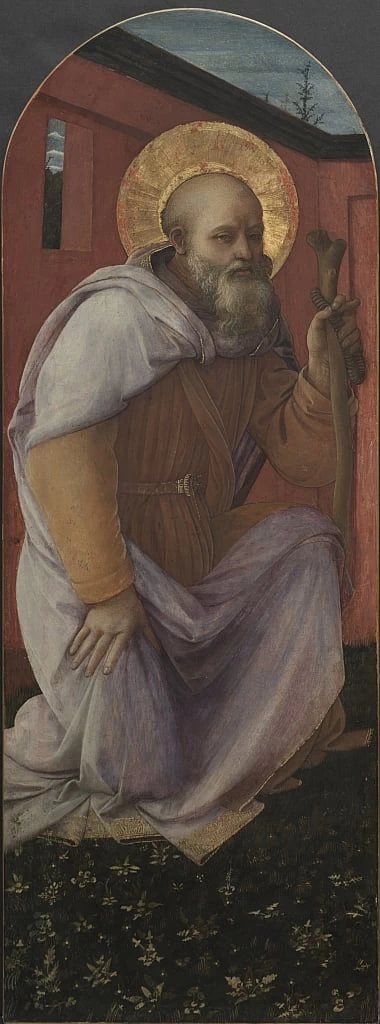 Filippo Lippi - Sant'Antonio Abate, pannello dal trittico
